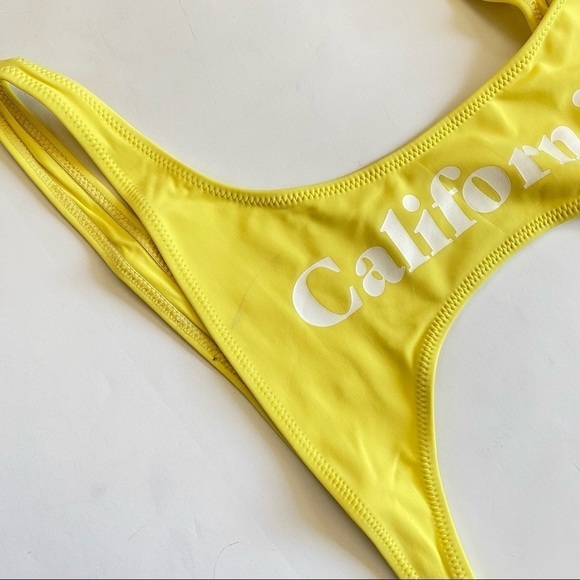 Chloe Rose Yellow Cutout Swimsuit Swim Women’s One Piece Bathing Suit Large NEW - Picture 8 of 10
